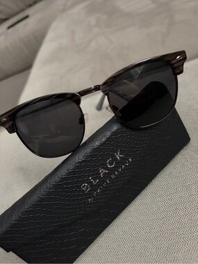Prive Revaux - Black Tortoise Clubmaster Sunglasses - Dark Lenses (polarized)